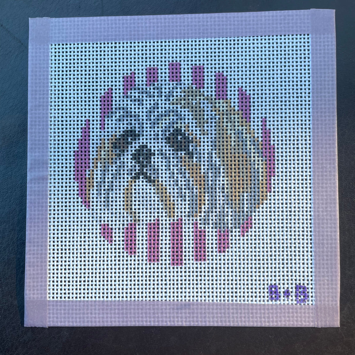 Shih Tzu needlepoint canvas by Beast and Bloom, 6x6 on 13 mesh