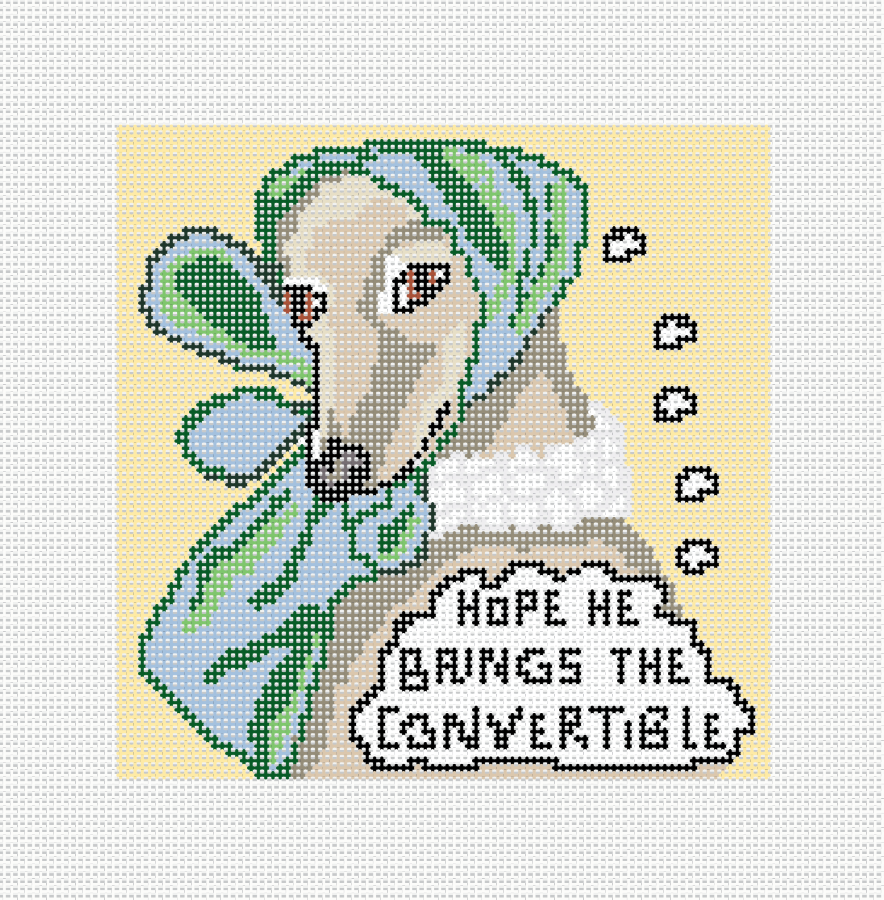 Lola's Wish- Greyhound Needlepoint Canvas