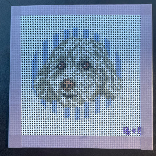 The Cream GoldenDoodle Portrait - Needlepoint Canvas
