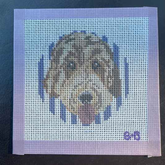 The Aussiedoodle Portrait  - Needlepoint Canvas