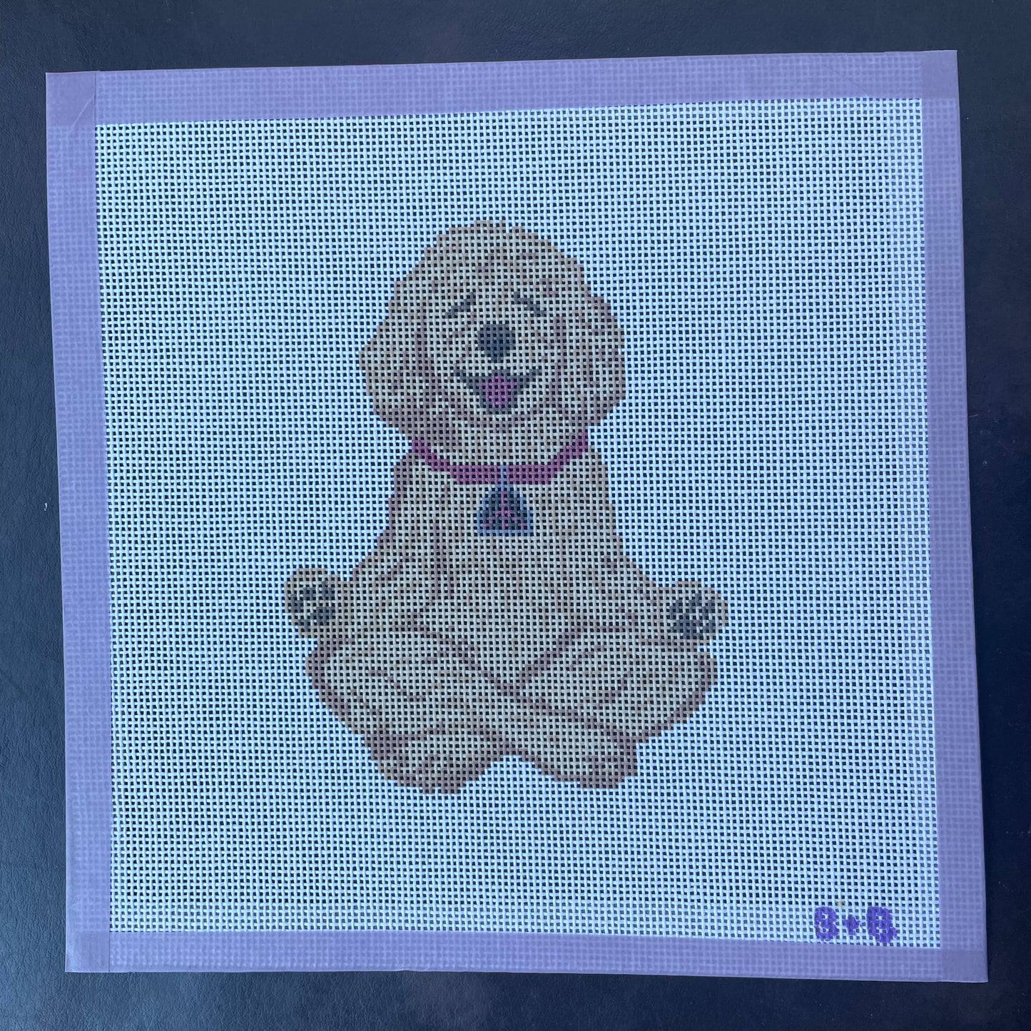 Goldendoodle Meditating Needlepoint Canvas
