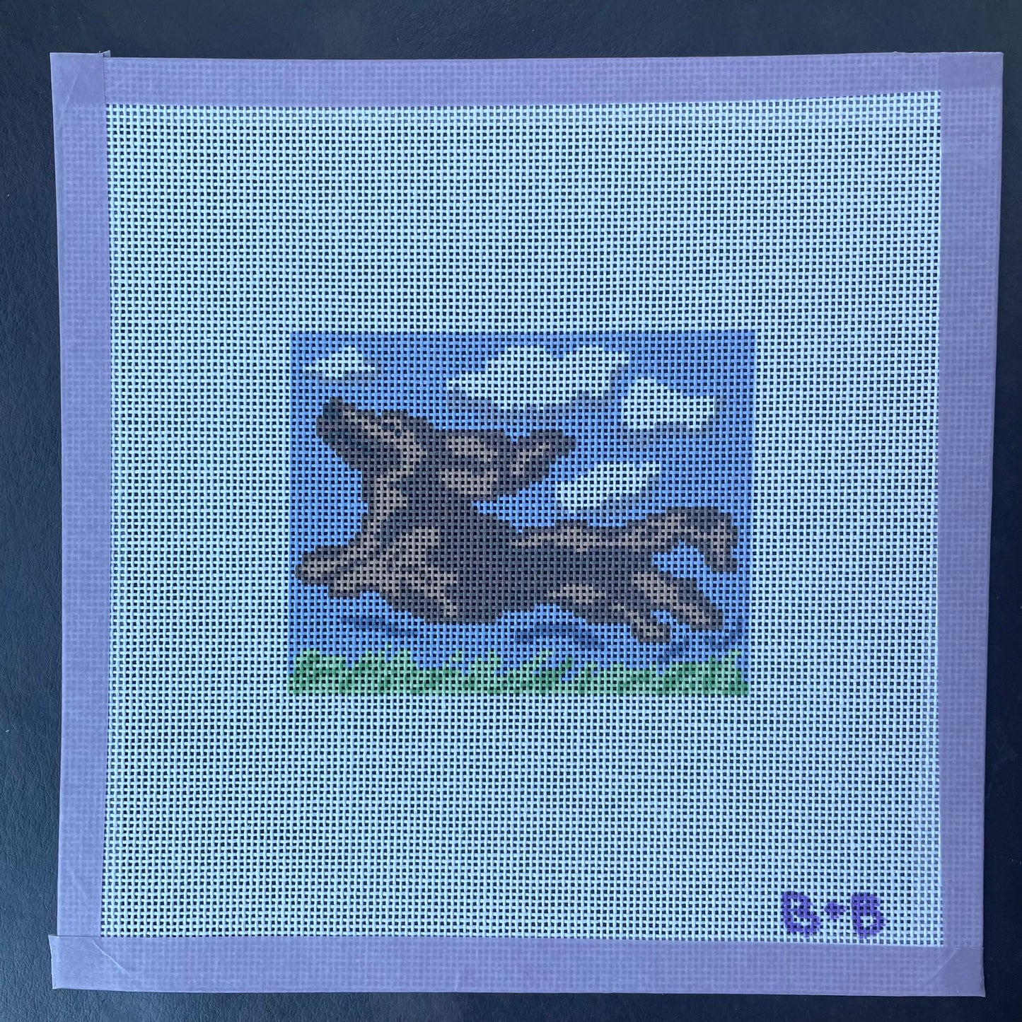 Fritz's Morning Romp Needlepoint Canvas