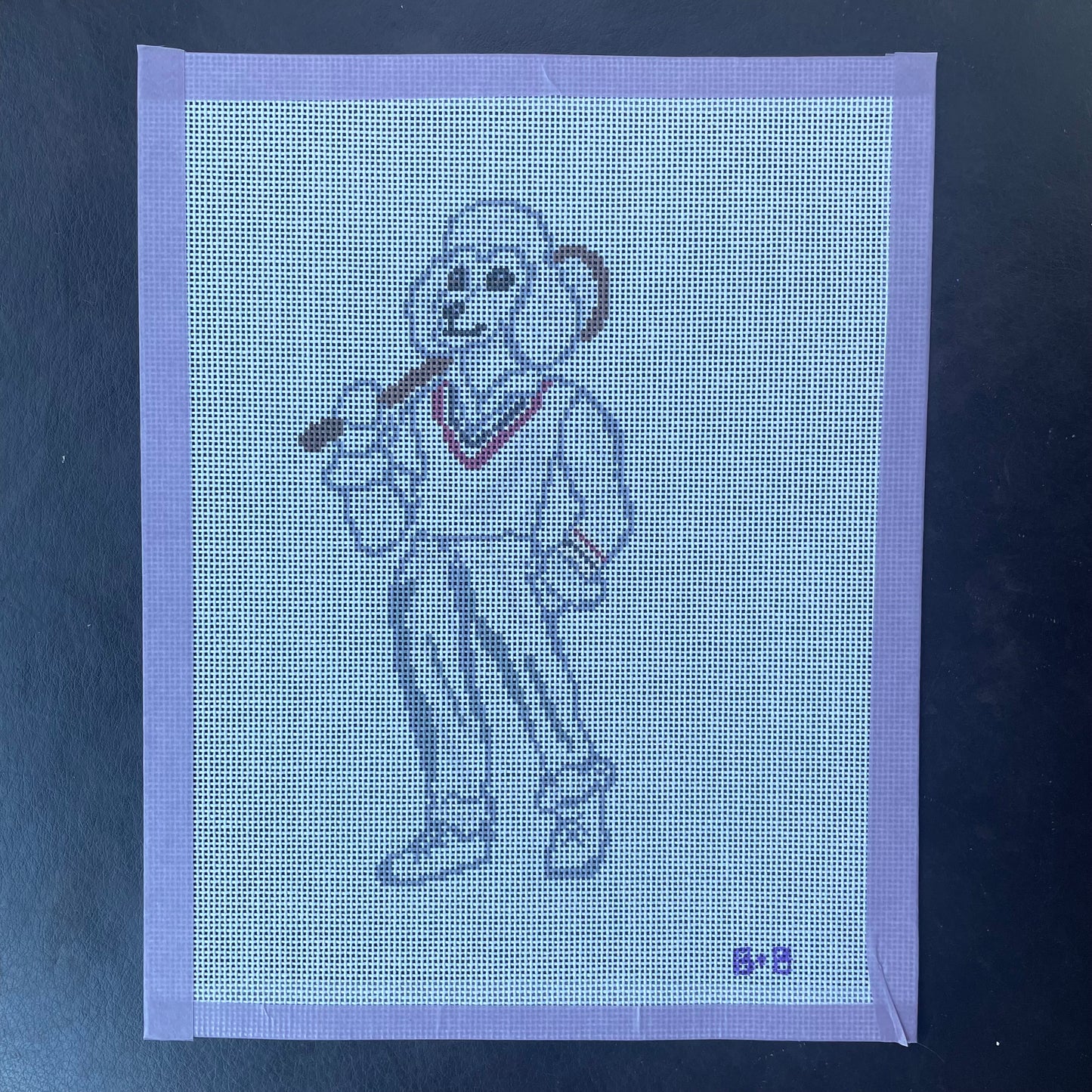 Todd's a Player! Poodle - Needlepoint Canvas