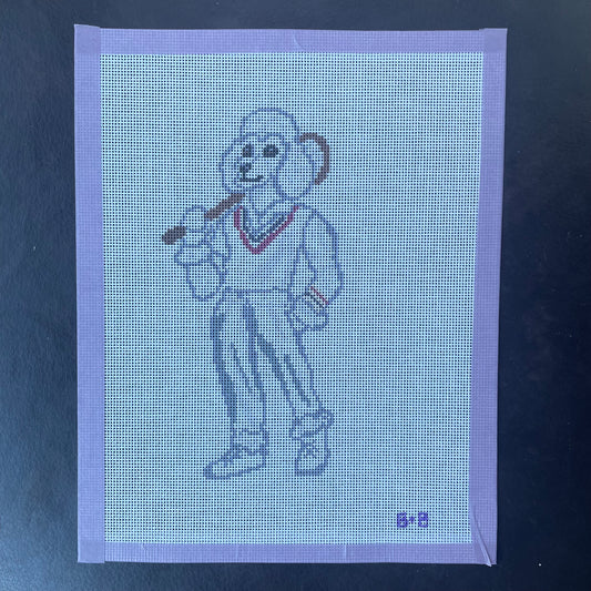Todd's a Player! Poodle - Needlepoint Canvas
