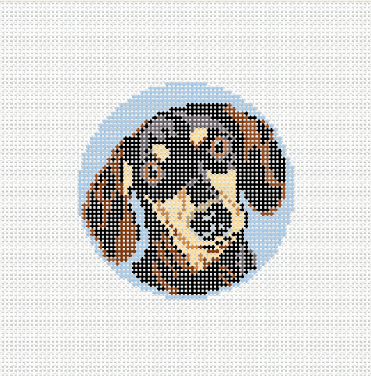 The Tri-Color Dachshund Needlepoint Canvas