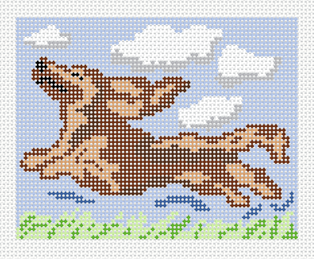 Fritz's Morning Romp Needlepoint Canvas