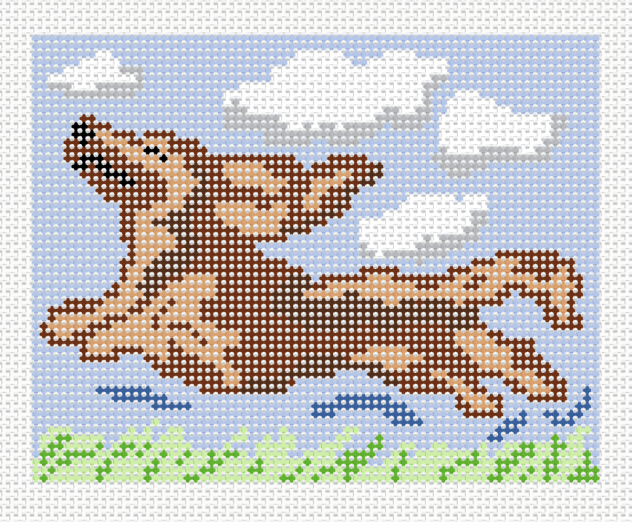 Fritz's Morning Romp Needlepoint Canvas