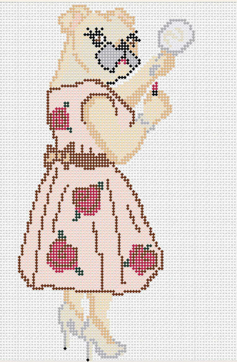 Lipstick Refresh! Bulldog - Needlepoint Canvas