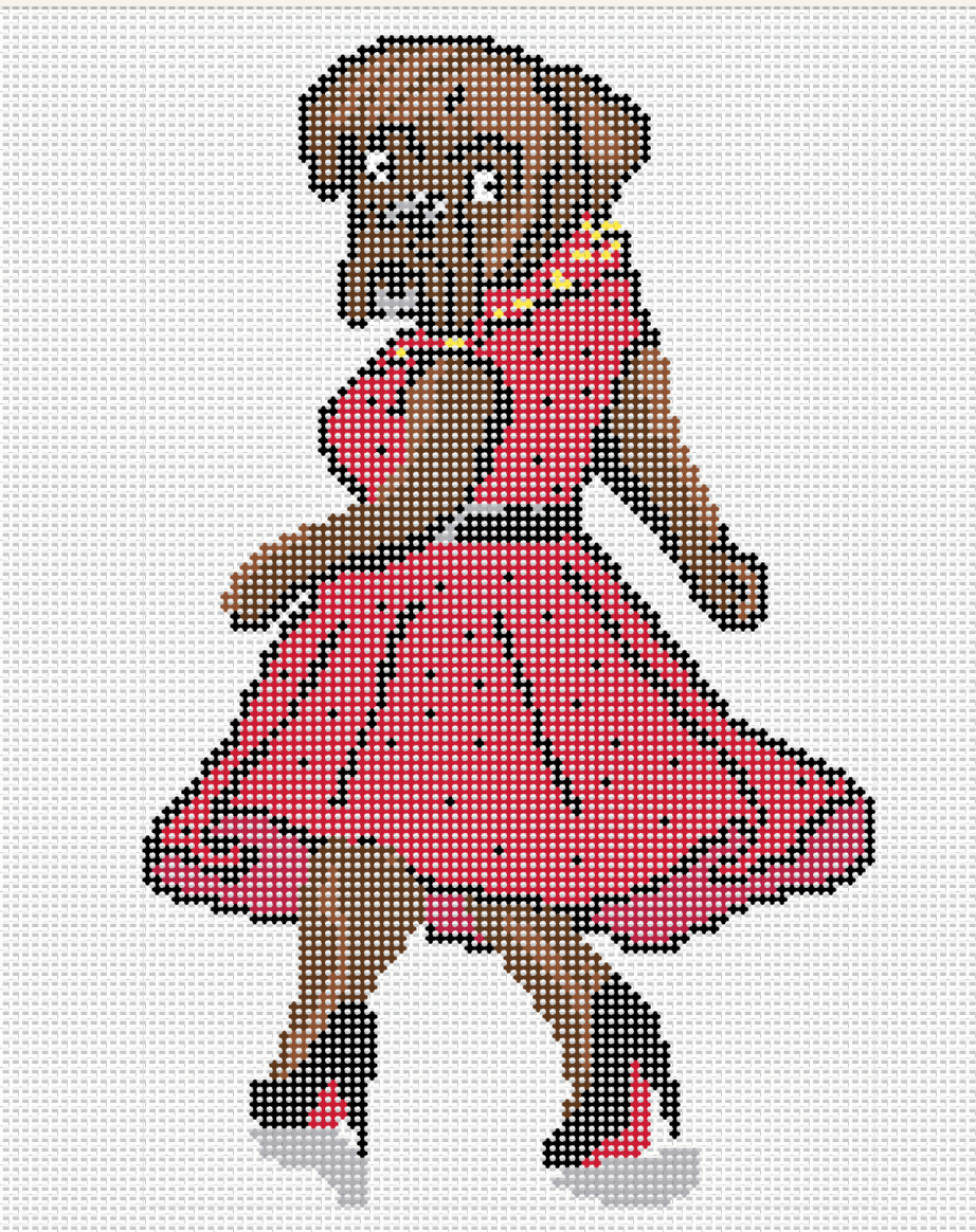 Scarlett has places to go and people to see! Boxer dog - Needlepoint Canvas
