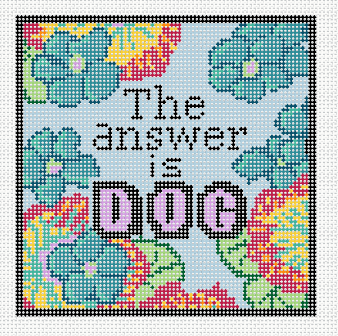The answer is DOG Needlepoint Canvas