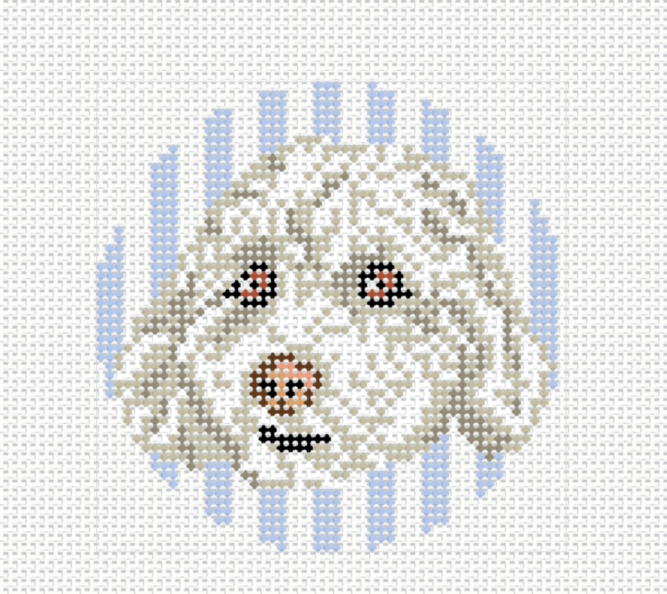 The Cream Goldendoodle - Needlepoint Canvas