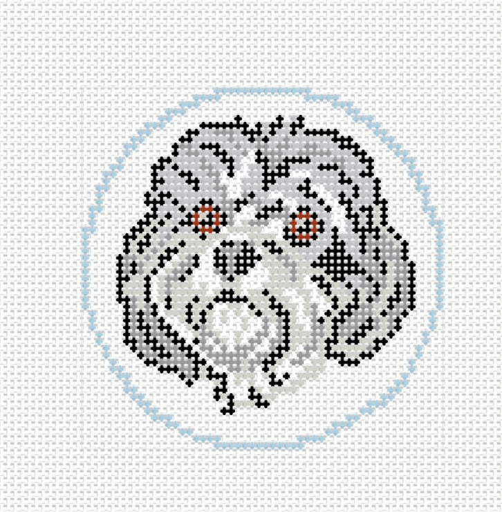 Custom Needlepoint Of Your Dogs Portrait as a Classic Needlepoint Ornament