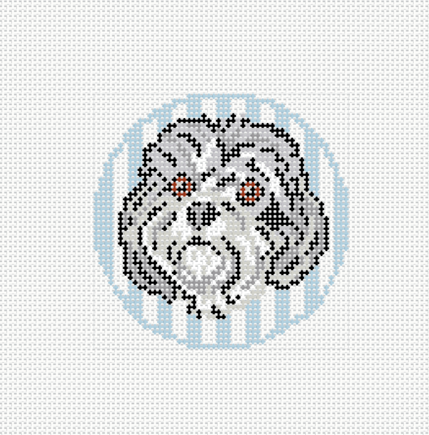 Custom Needlepoint Of Your Dogs Portrait as a Classic Needlepoint Ornament