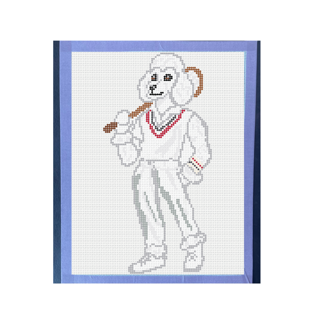 Custom Dog Character Portrait Needlepoint Canvas